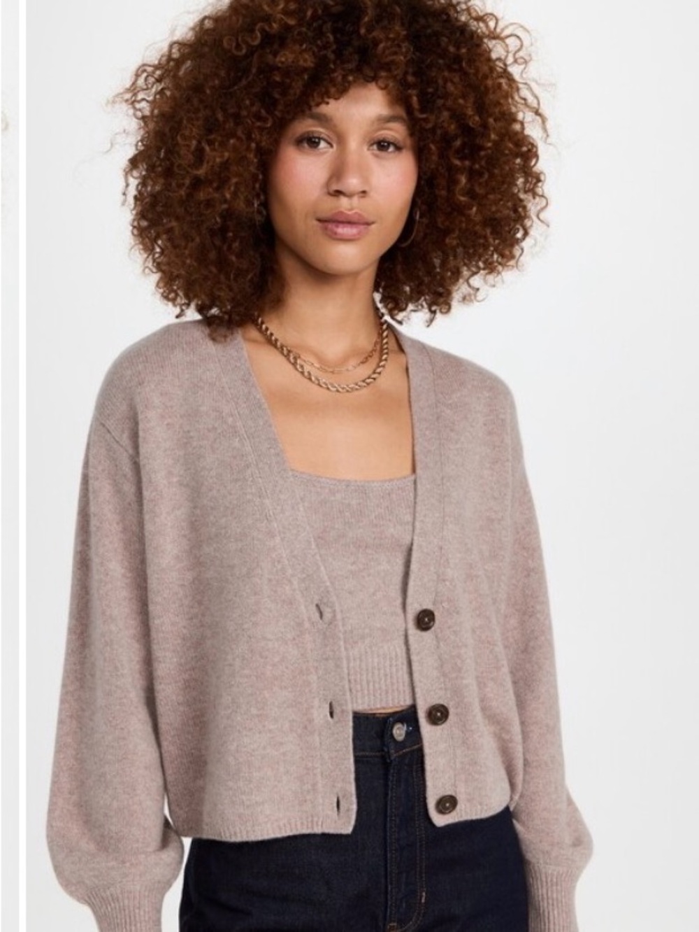 Reformation Cashmere Varenne Camel Cardigan